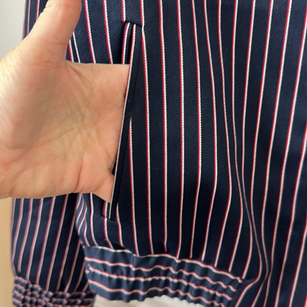 Banana republic red, white, & blue striped bomber jacket Small - Picture 6 of 9